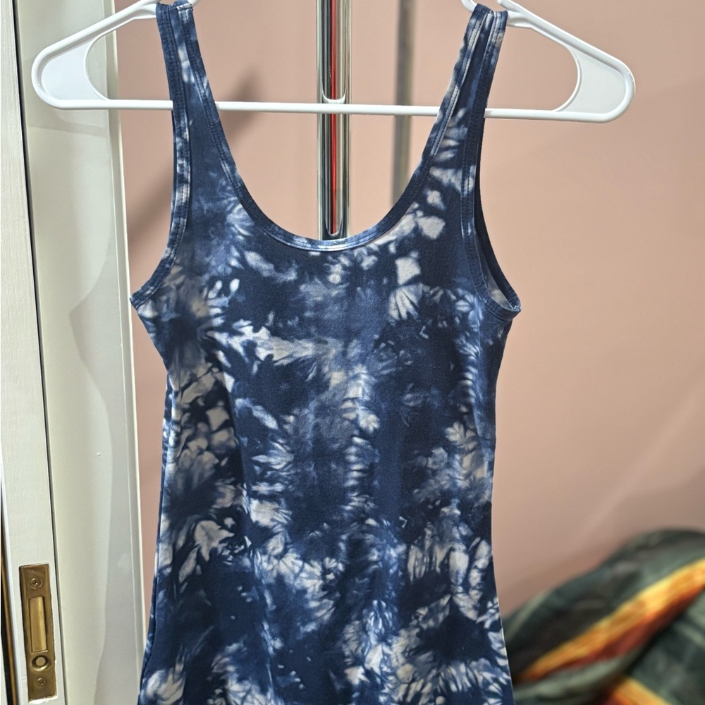 No Boundaries Blue and White Tank Top